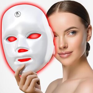Velinara® | FDA cleared Moonlight LED Facial Mask Skin Care Mask, LED Light Therapy Red Blue light for Acne Removal Wrinkle Reduction